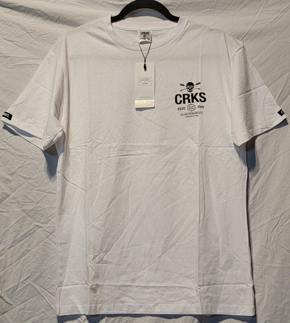 Crooks and Castles Tshirt White Size Medium NWT